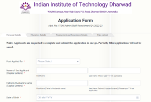 IIT Dharwad Recruitment 2023 Apply Online For 10 JRF, SRF and Other Post