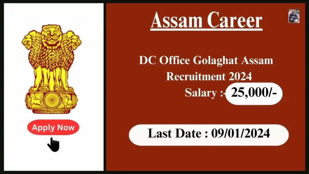 Assam Career 2024 : DC Office Golaghat Assam Recruitment 2024