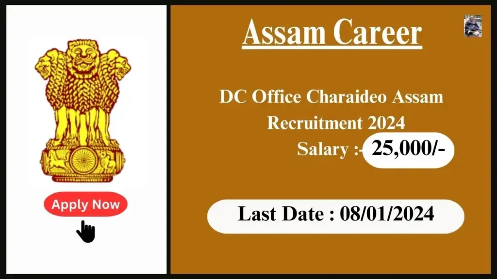 Assam Career 2024 : DC Office Charaideo Assam Recruitment 2024