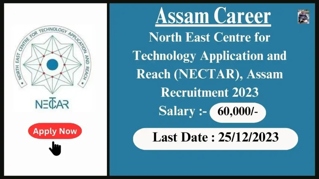 Assam Career 2023 : North East Centre for Technology Application and Reach (NECTAR), Assam Recruitment 2023