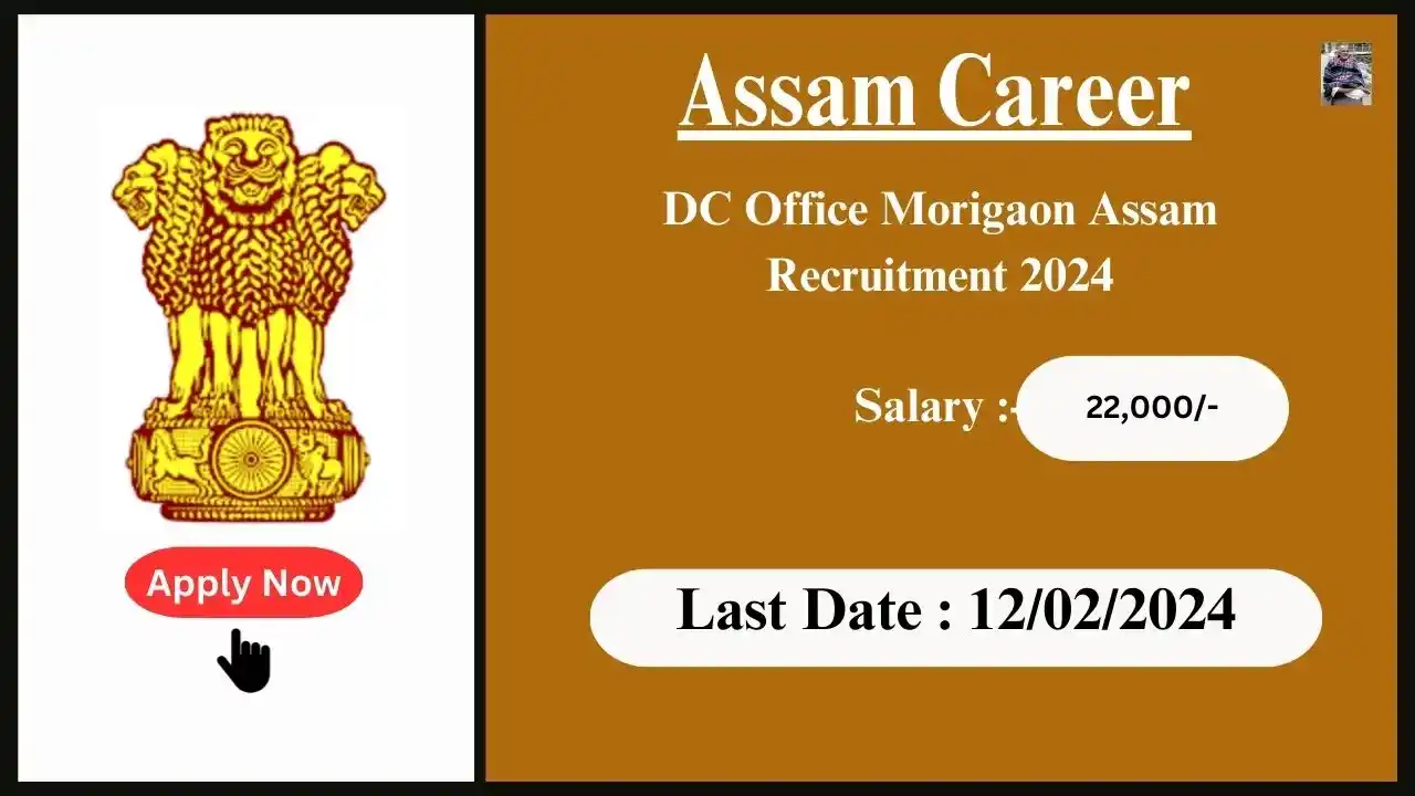 Assam Career 2024 : DC Office Morigaon Assam Recruitment 2024