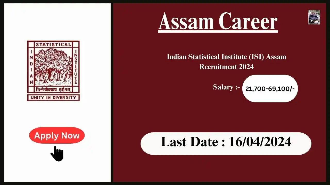 Assam Career 2024 :Indian Statistical Institute (ISI) Assam Recruitment 2024