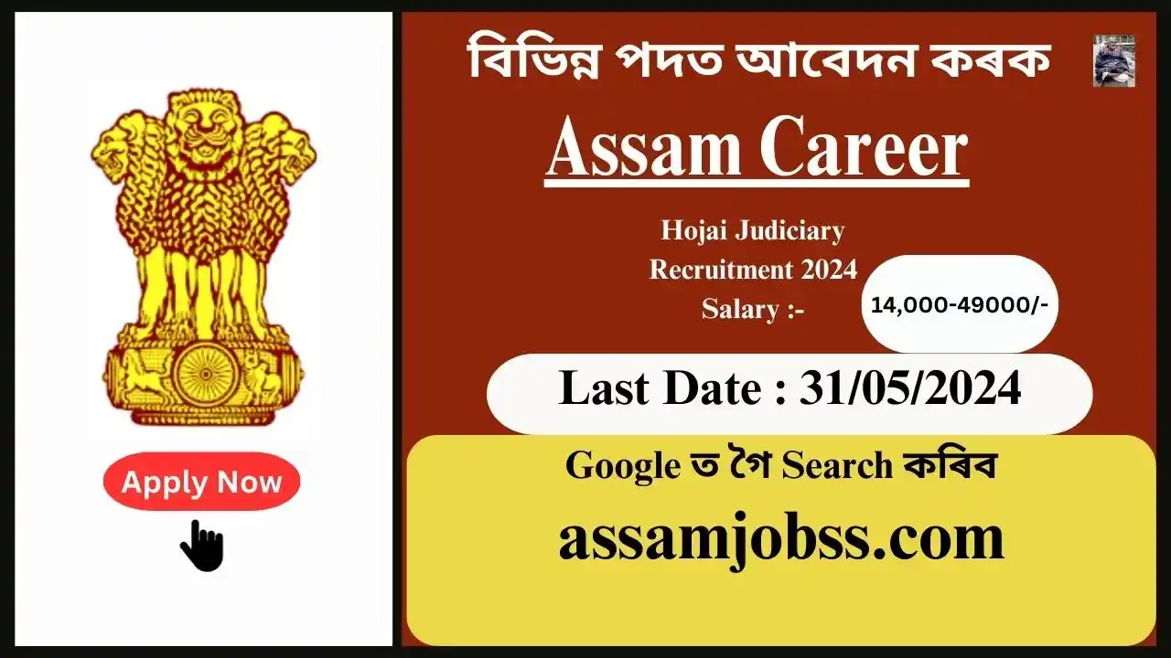 Assam Career : Hojai Judiciary Recruitment 2024-Check Post, Age Limit, Tenure, Eligibility Criteria, Salary and How to Apply