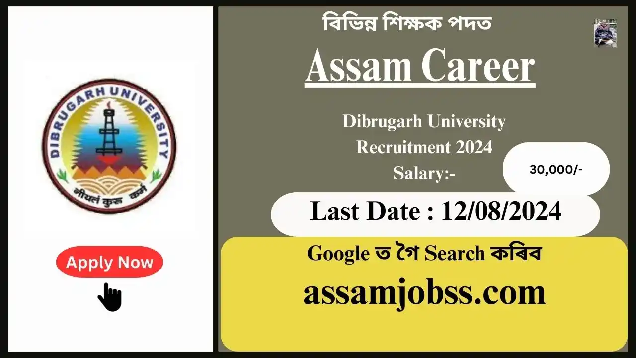 Assam Career : Dibrugarh University Recruitment 2024-Check Post, Age Limit, Tenure, Eligibility Criteria, Salary and How to Apply