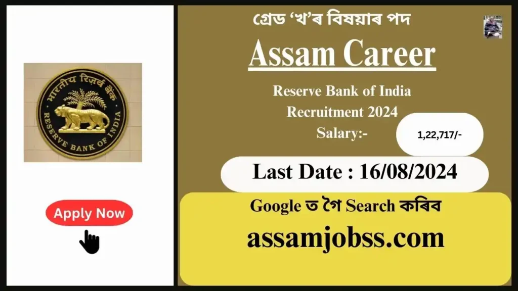 Assam Career : Reserve Bank of India Recruitment 2024-Check Post, Age Limit, Tenure, Eligibility Criteria, Salary and How to Apply