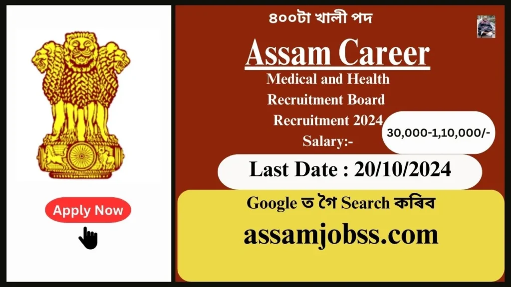 Assam Career : Medical and Health Recruitment Board (MHRB) Recruitment 2024-Check Post, Age Limit, Tenure, Eligibility Criteria, Salary and How to Apply